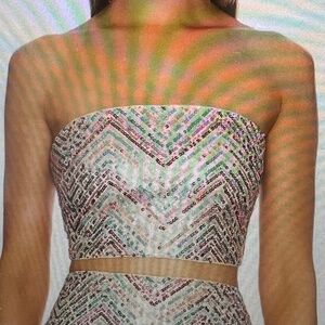 Milly sequin strapless top